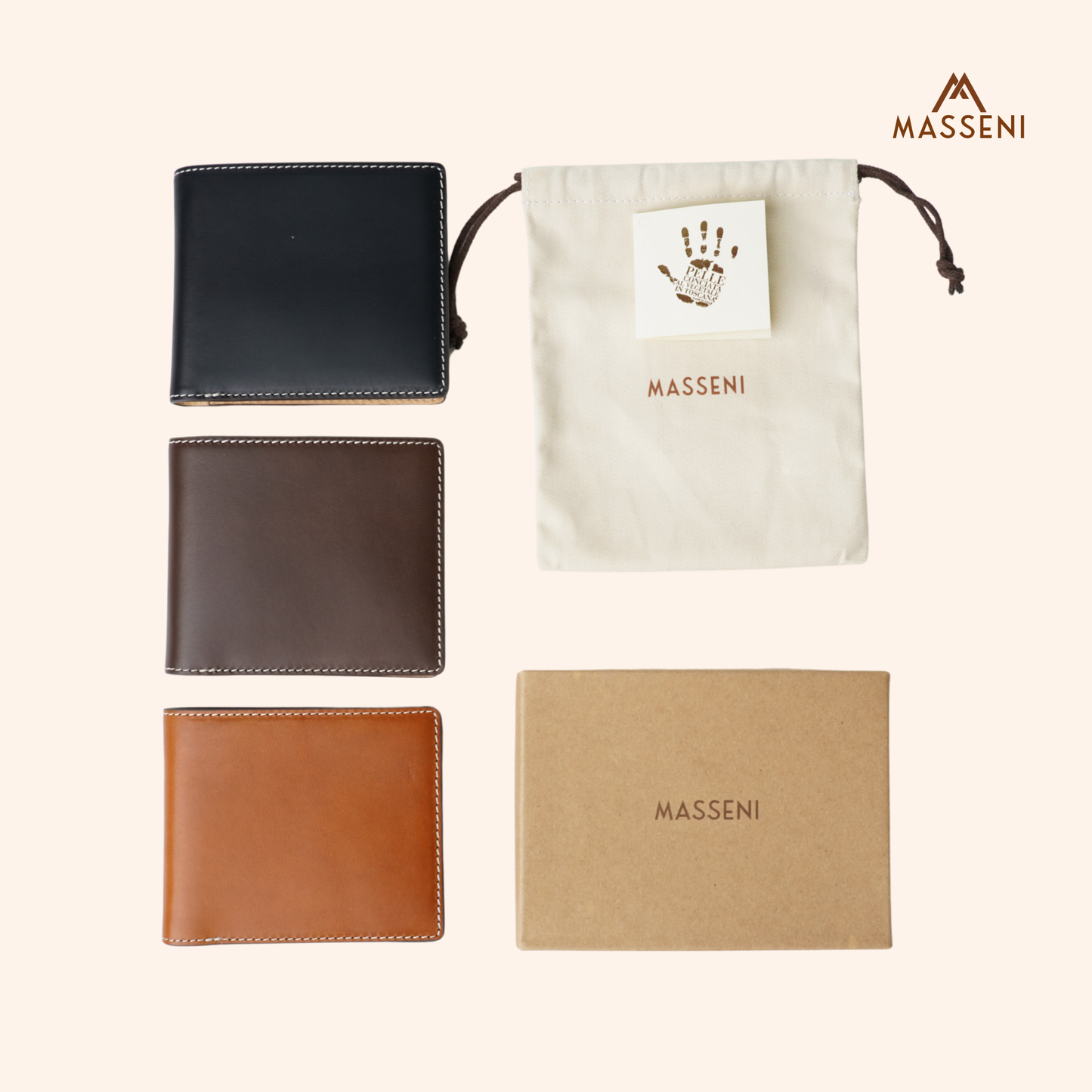 Italian Leather Bi-Fold Wallet with Coin Pocket